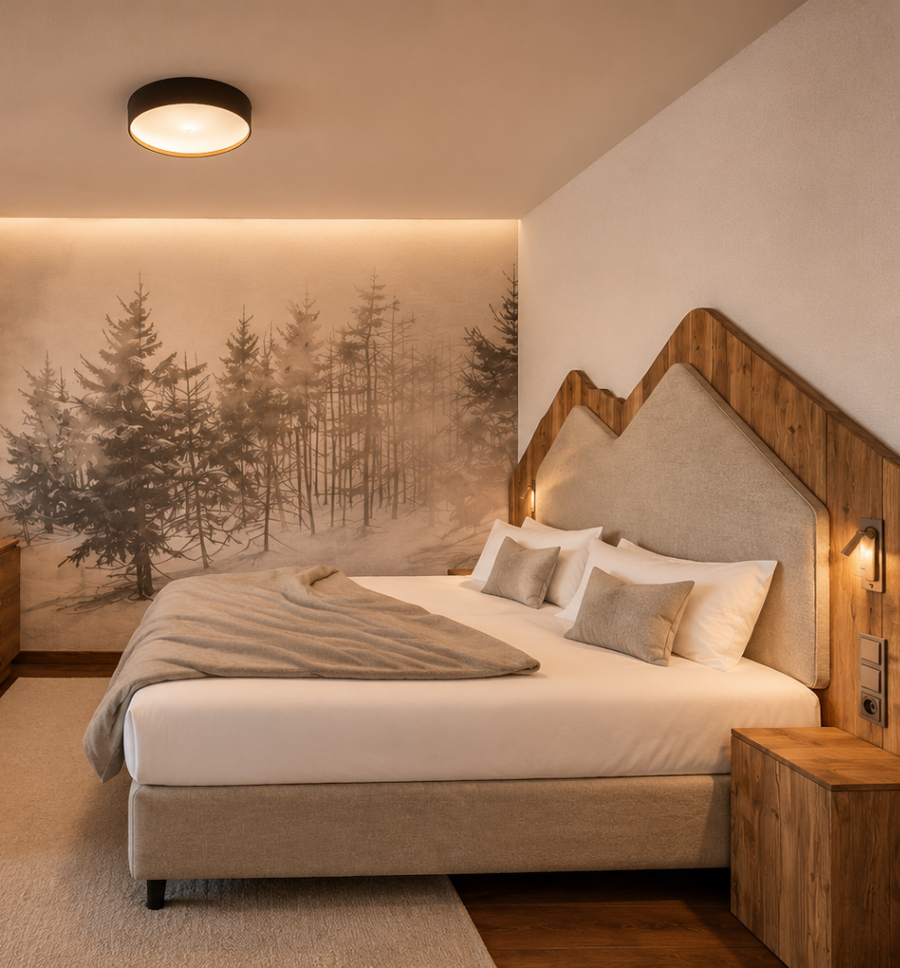 AlmHerz Apartment – living area, rendering