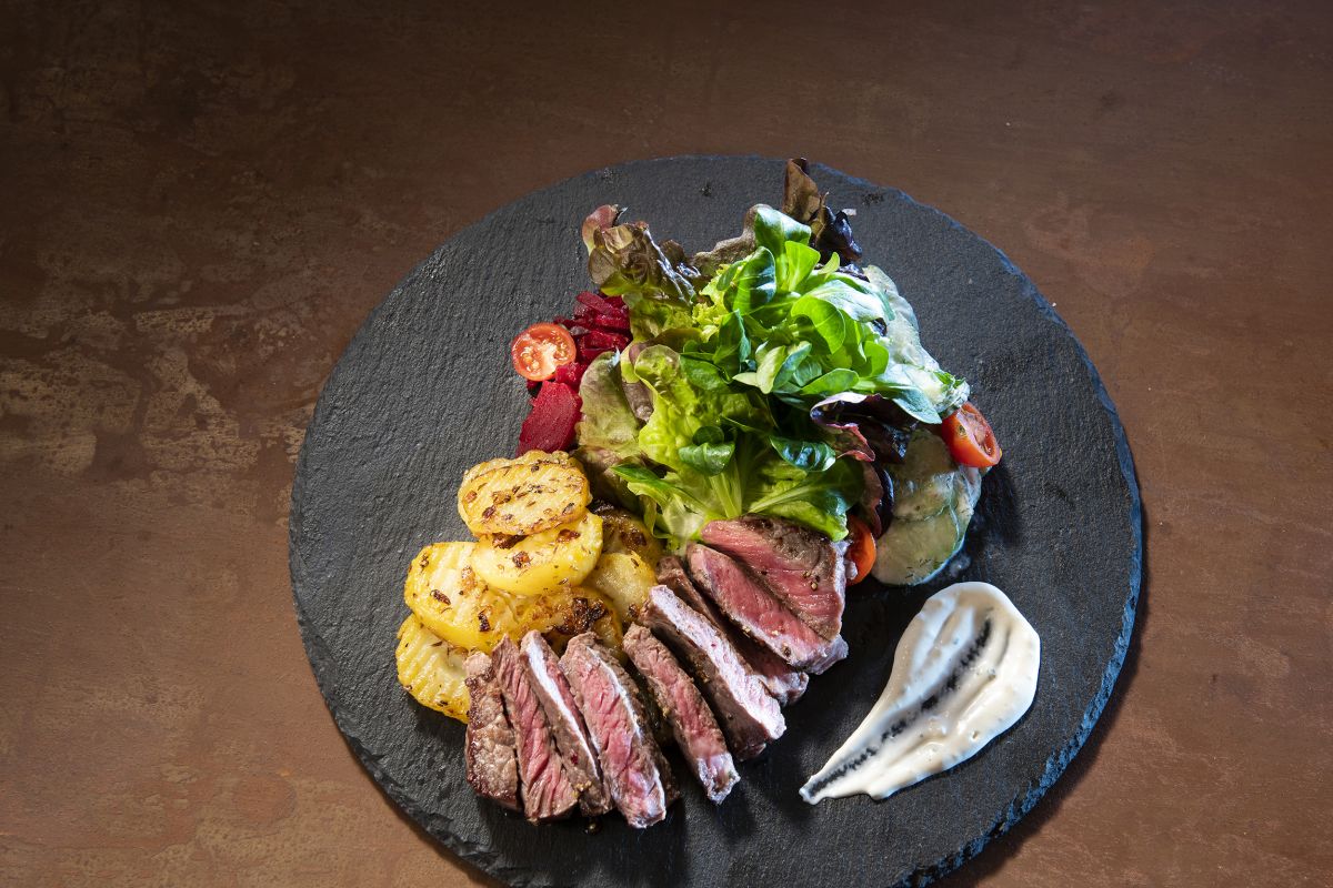Dish at the Heustadl restaurant in Obertauern
