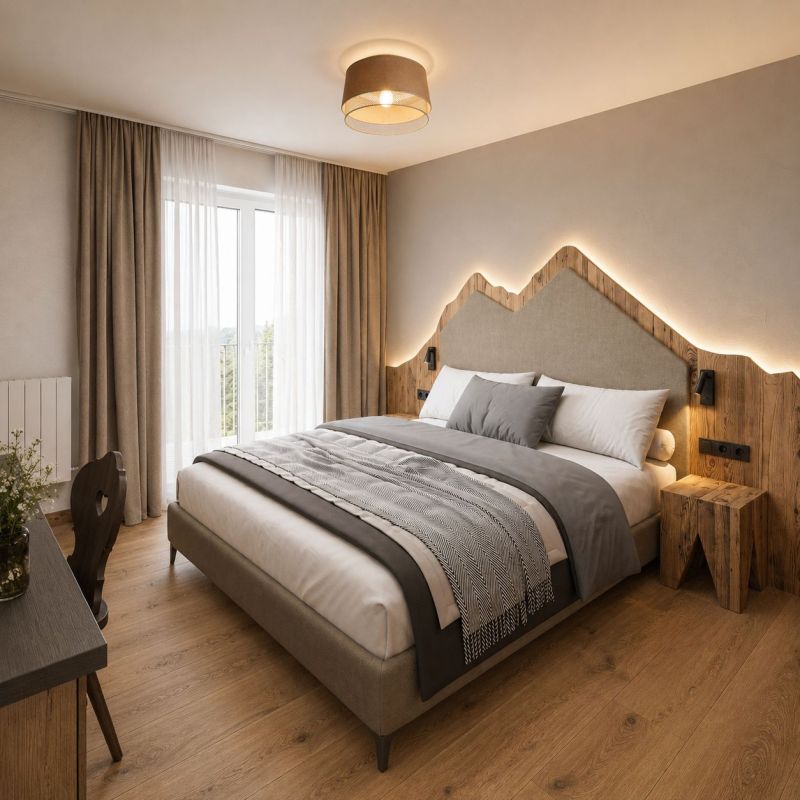 AlmPur Double Room with box-spring bed – rendering
