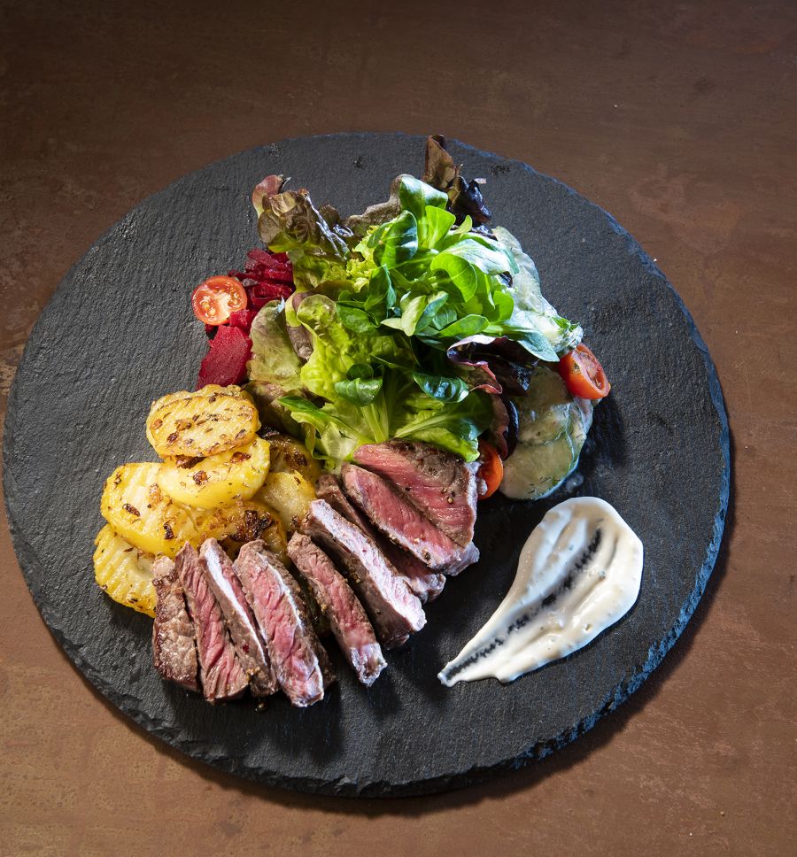 Dish at the Heustadl restaurant in Obertauern